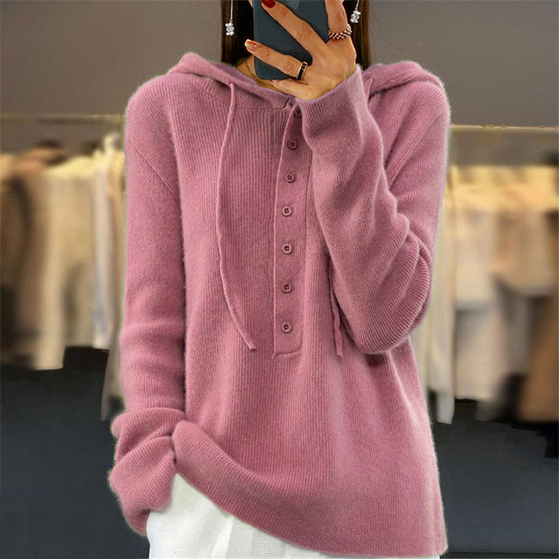 Solid Colour Hooded Sweater