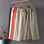 【Cotton and Linen】Solid Colour Casual Trousers