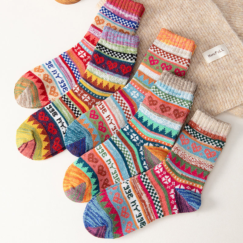 Pack Of 5 Pairs Of Ethnic Socks