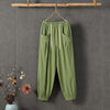 【Cotton and Linen】Solid Colour Casual Trousers