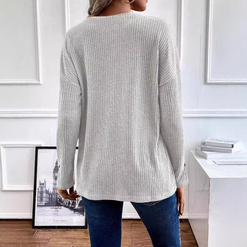 Solid Colour Casual Sweatshirt