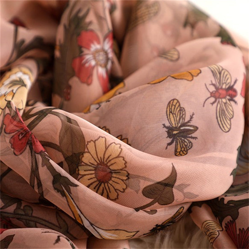 Vintage Floral Print Scarf