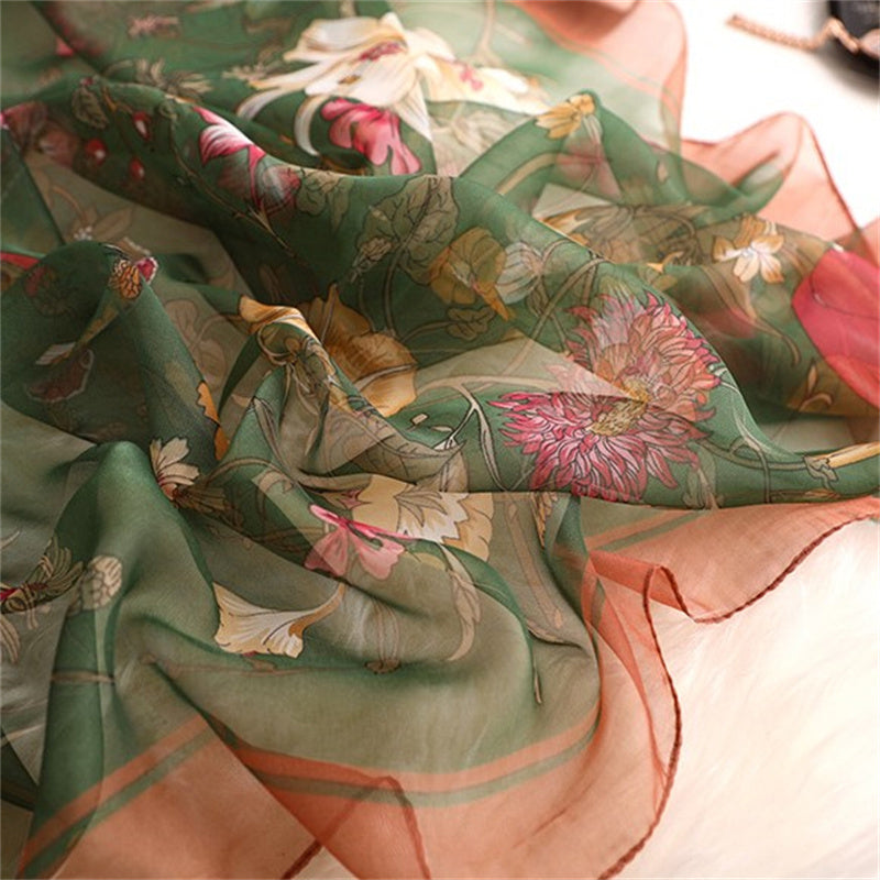 Vintage Floral Print Scarf