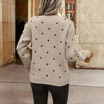 Casual Polka Dot Knit Sweater