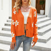 Casual Floral Knitted Cardigan