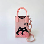 Cartoon Cat Knitted Bag