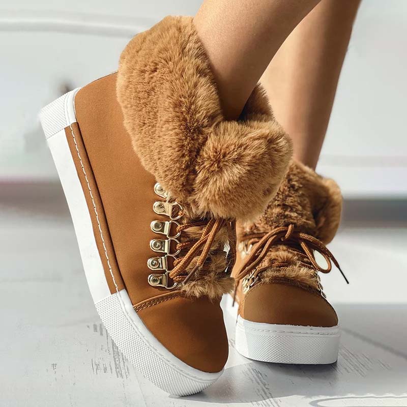 Warm Plush Platform Ankle Boots