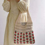 Casual Floral Knitted Bag