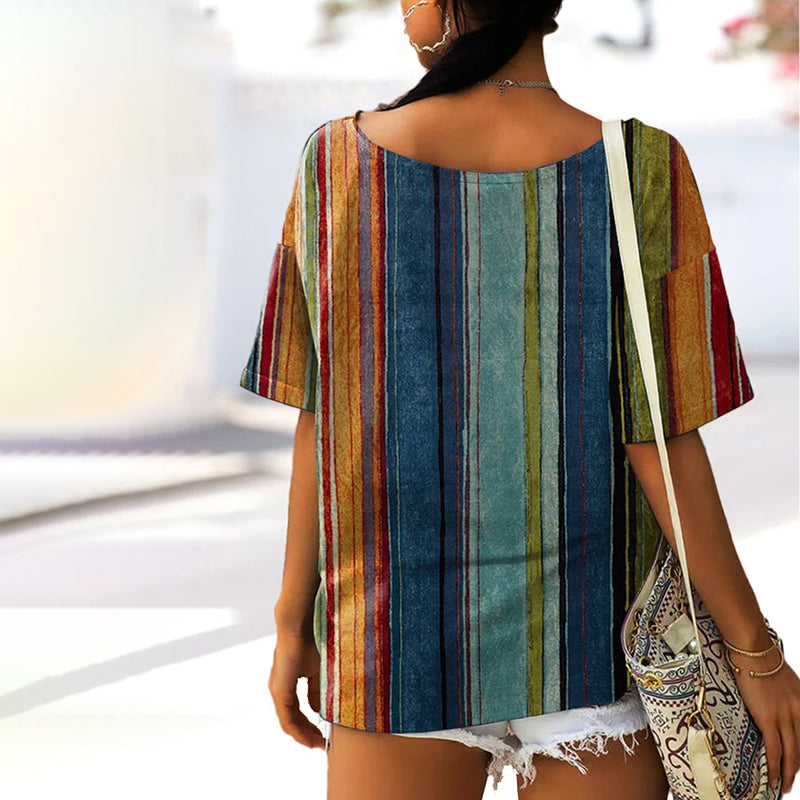 Vintage Colourful Striped T-Shirt