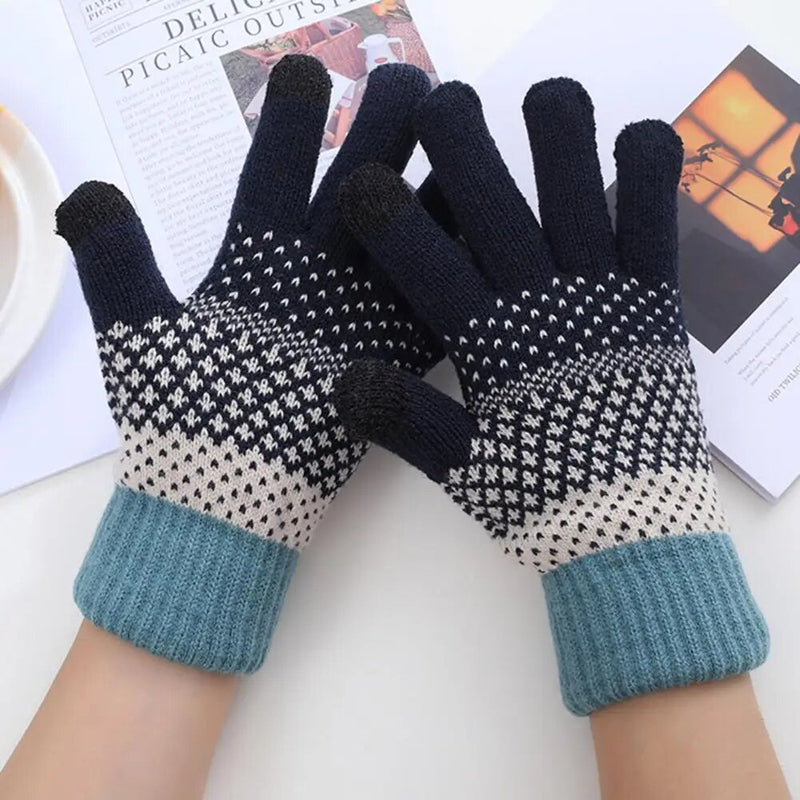 Warm Colour Block Gloves