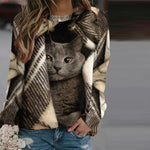 Creative Cat Print Sweatshirt