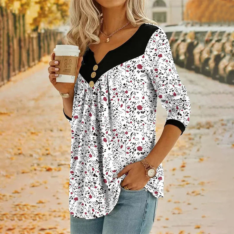 Casual Floral Print Blouse