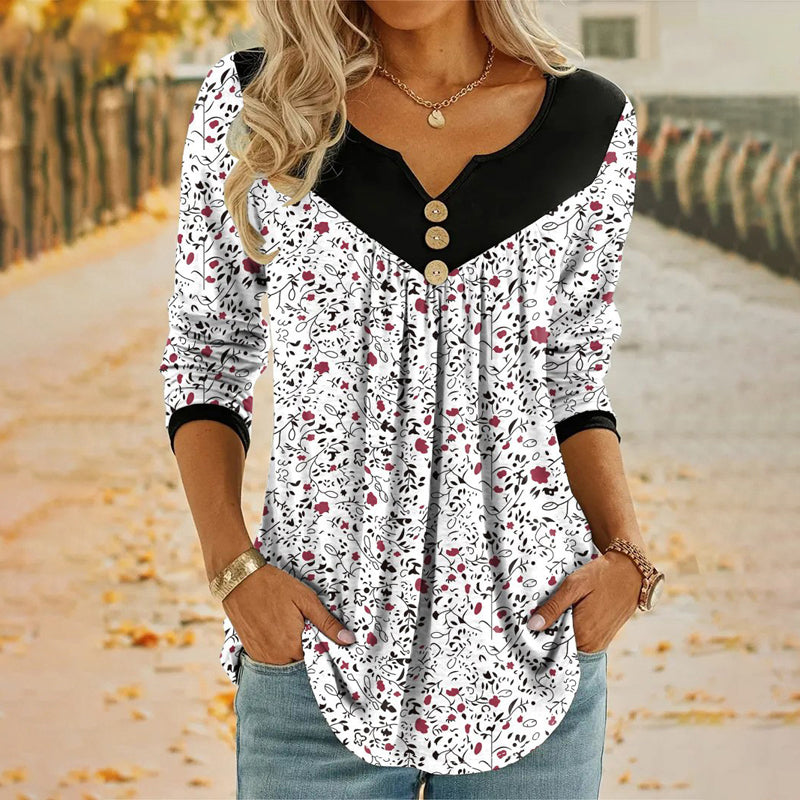 Casual Floral Print Blouse