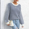 Casual Striped Knit Sweater