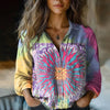 Colourful Abstract Print Blouse