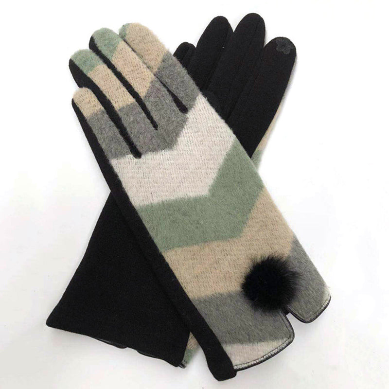 Vintage Striped Warm Gloves