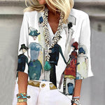 Casual Abstract Print Blouse