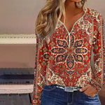 Vintage Ethnic Print Blouse