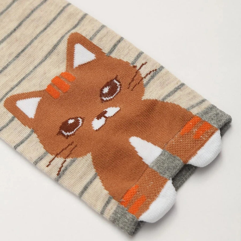 Pack of 5 Pairs of Cat Pattern Socks