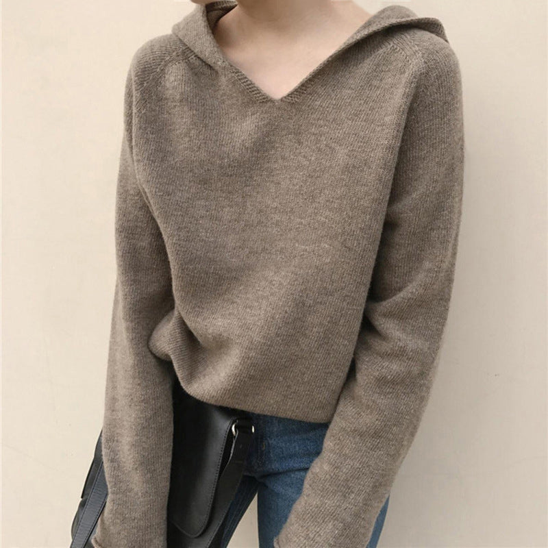 Solid Colour Hooded Sweater