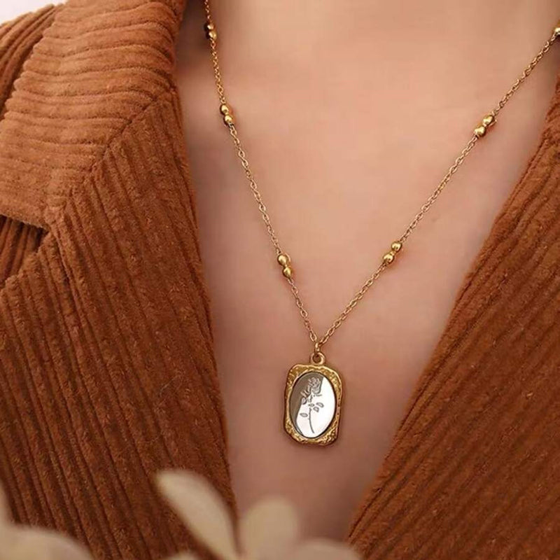 Retro Reflective Pendant Necklace