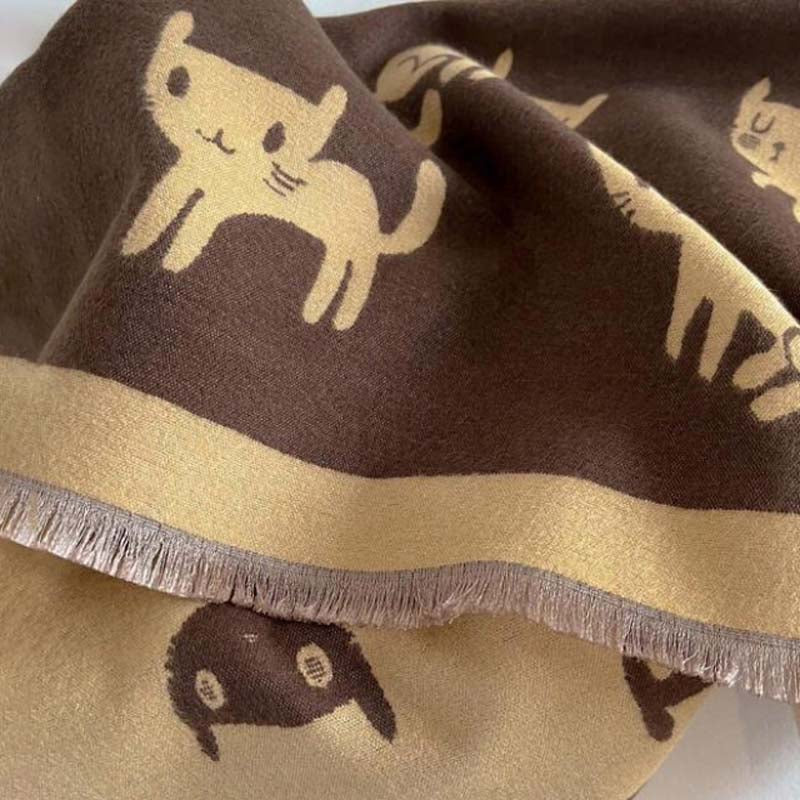 Creative Cat Print Scarf