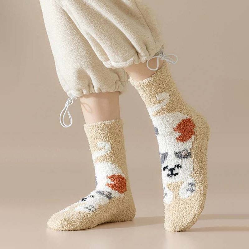 Cartoon Cat Plush Socks