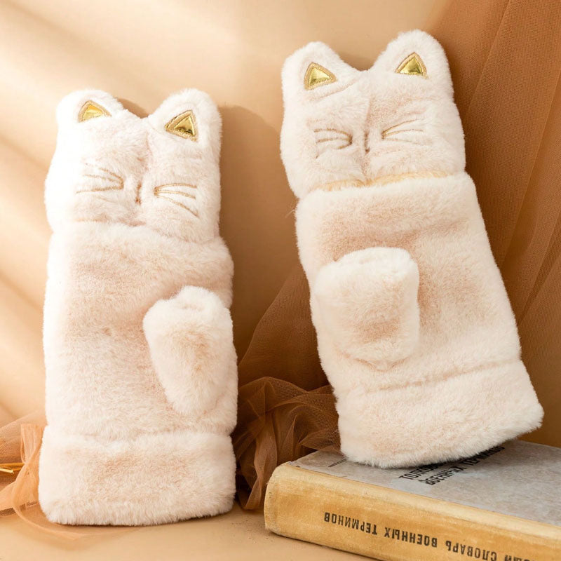 Cartoon Cat Plush Gloves