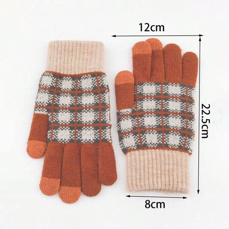 Vintage Plaid Warm Gloves