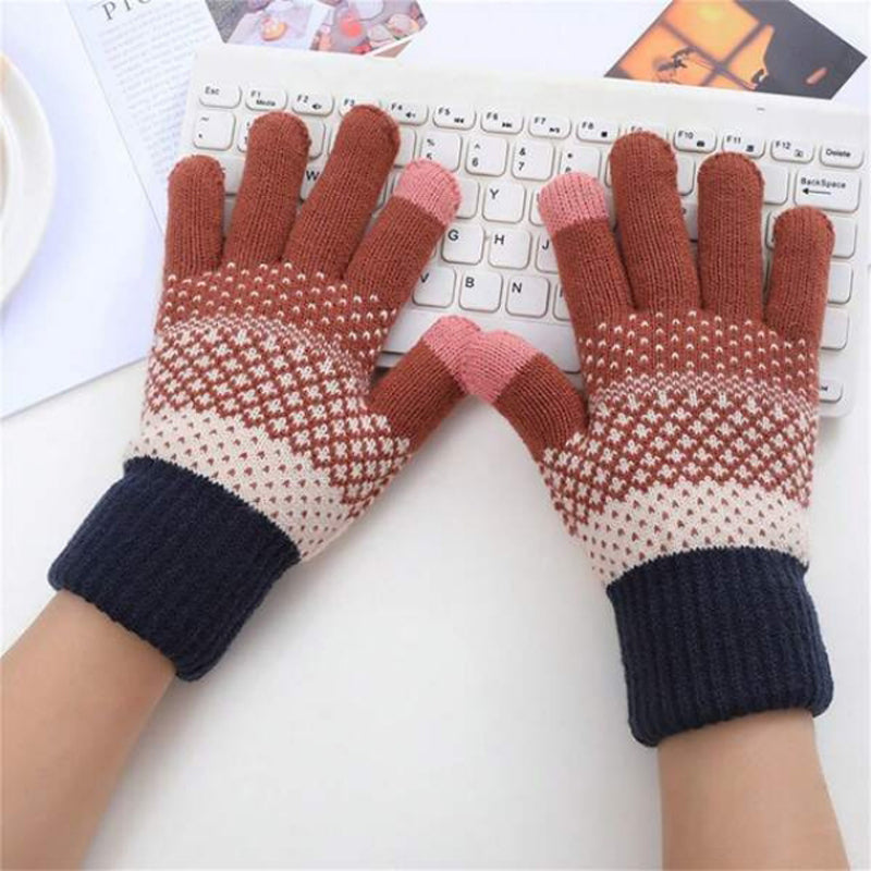 Warm Colour Block Gloves