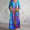 Vintage Abstract Print Dress