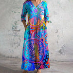 Vintage Abstract Print Dress