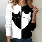 Creative Cat Print T-Shirt