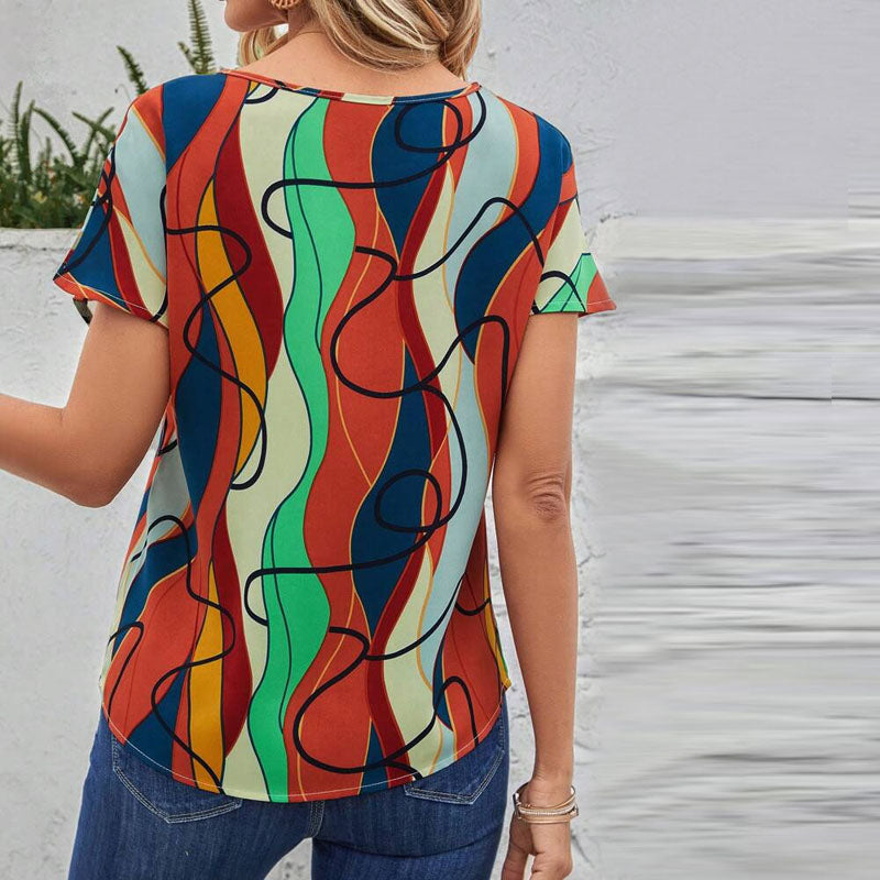 Colourful Abstract Print T-Shirt