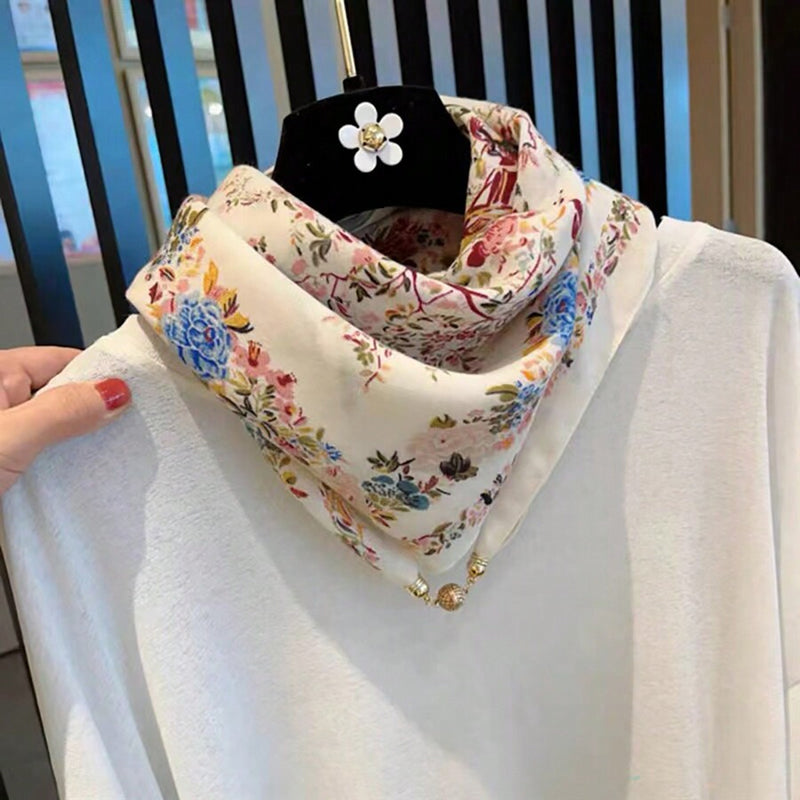 Vintage Floral Print Scarf