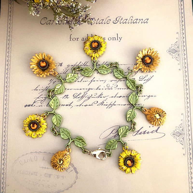 Vintage Sunflower Bracelet