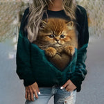 Creative Cat Print Sweatshirt
