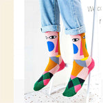 Abstract Colour Block Socks