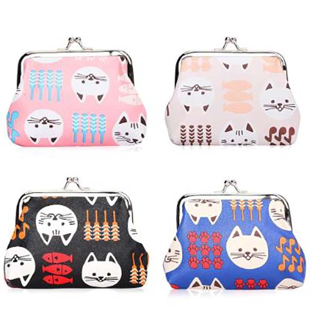 Cat Print Coin Purse