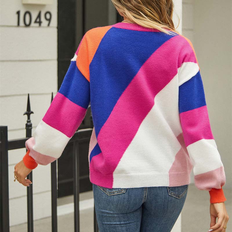 Casual Colour Block Sweater