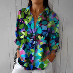 Colourful Leaf Print Blouse