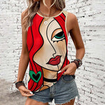 Casual Abstract Print Tank Top