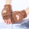 Warm Cat Paw Print Gloves