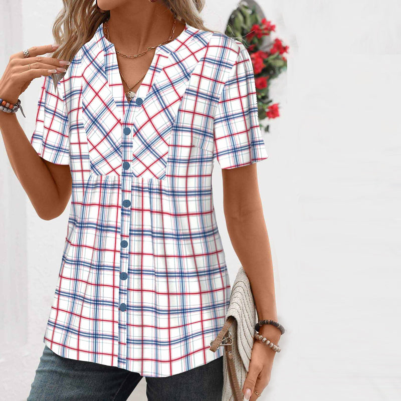 Casual Plaid Blouse