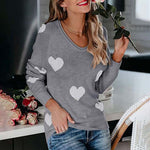 Heart Pattern Knit Sweater