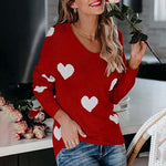 Heart Pattern Knit Sweater