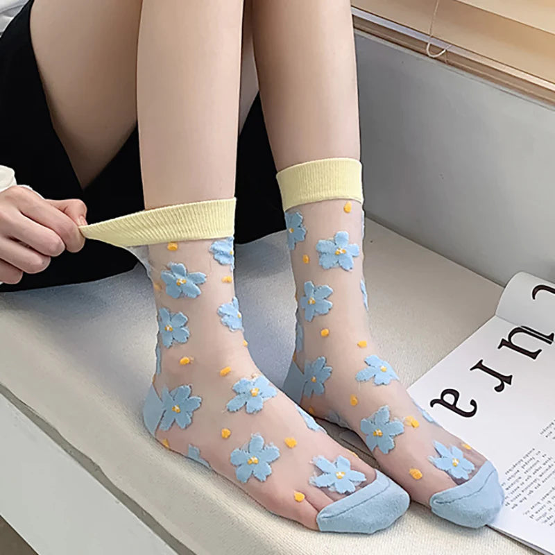 Floral Jacquard Breathable Socks