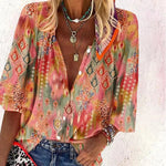 Casual Ethnic Print Blouse