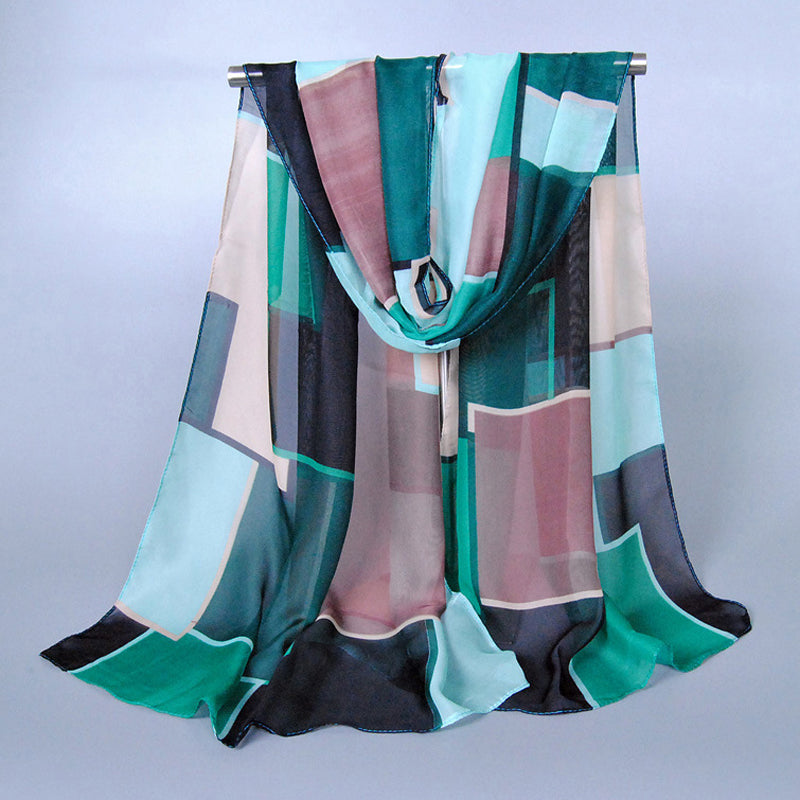 Colourful Geometric Print Scarf