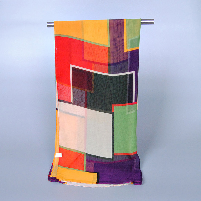 Colourful Geometric Print Scarf